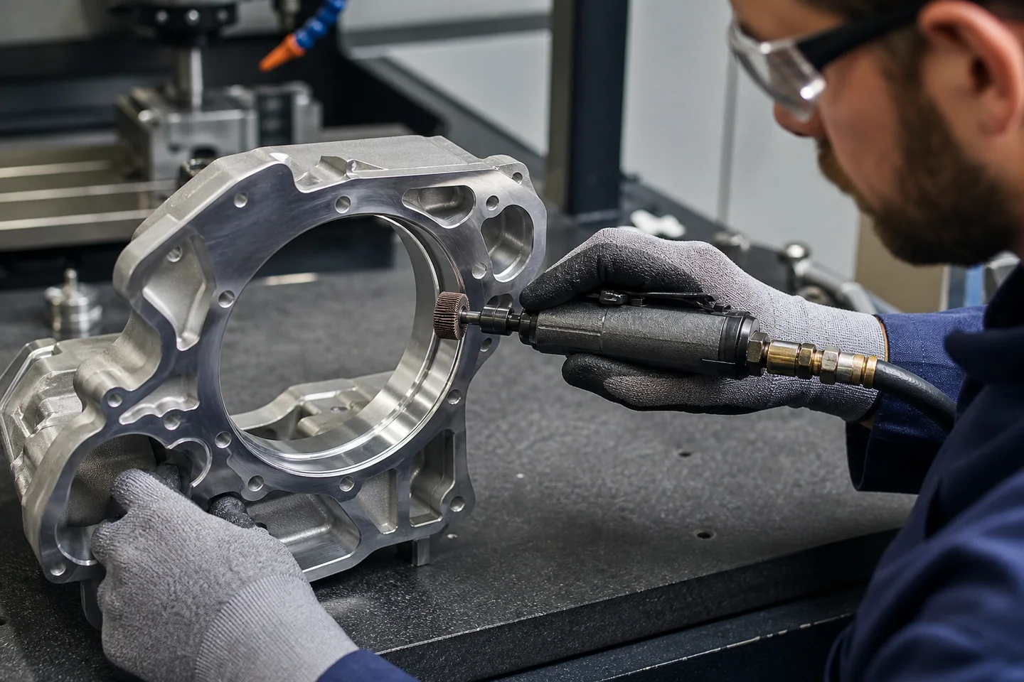 Deburring using industrial abrasive products