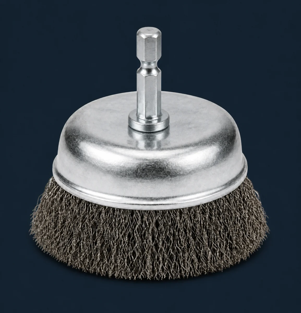 6.35 mm Hex-Shank Cup Wire Brush for Metal Rust Removal, Wood Cleaning & Electric Drill Grinding for wholesale and OEM supply